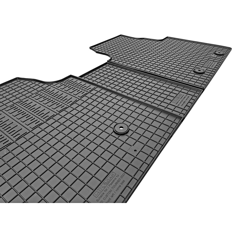 Set tapis de caoutchouc sur mesure pour Ford Tourneo Custom (V710) 2023- (3-pièces + points de fixage)