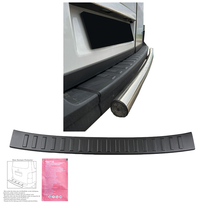Protection de seuil arrière sur mesure pour Volkswagen Crafter MK2 2016- & MAN TGE MK1 PreFacelift 2016- - Noir mat