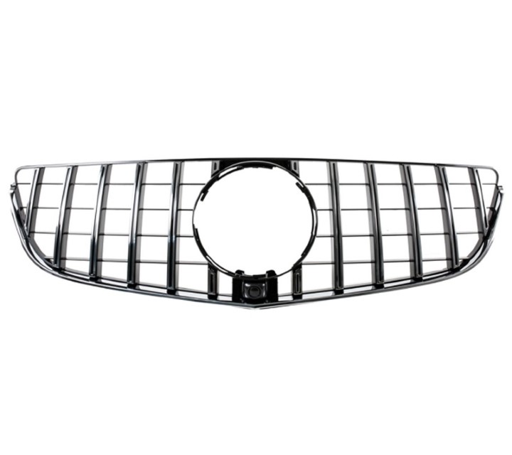 Grill Mercedes C207 W207 A207 Facelift (2013-2017) Coupe Cabrio GTR Look Glans Zwart/Chroom Camera