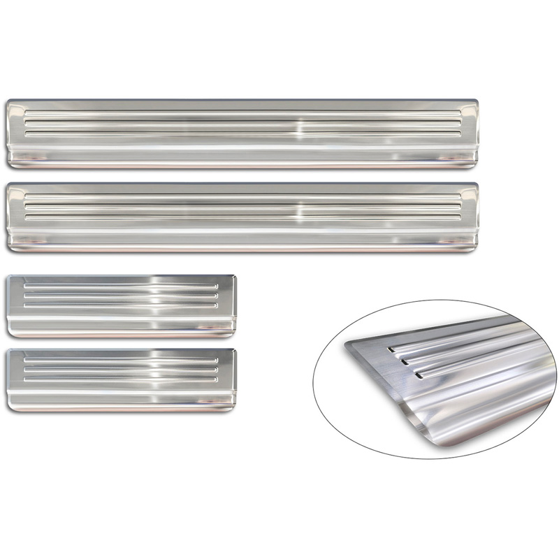 Avisa Seuils de portes inoxydable sur mesure pour Mitsubishi Outlander III 2012-2020 incl. PHEV & Facelift 'Lines' - 4-pièces