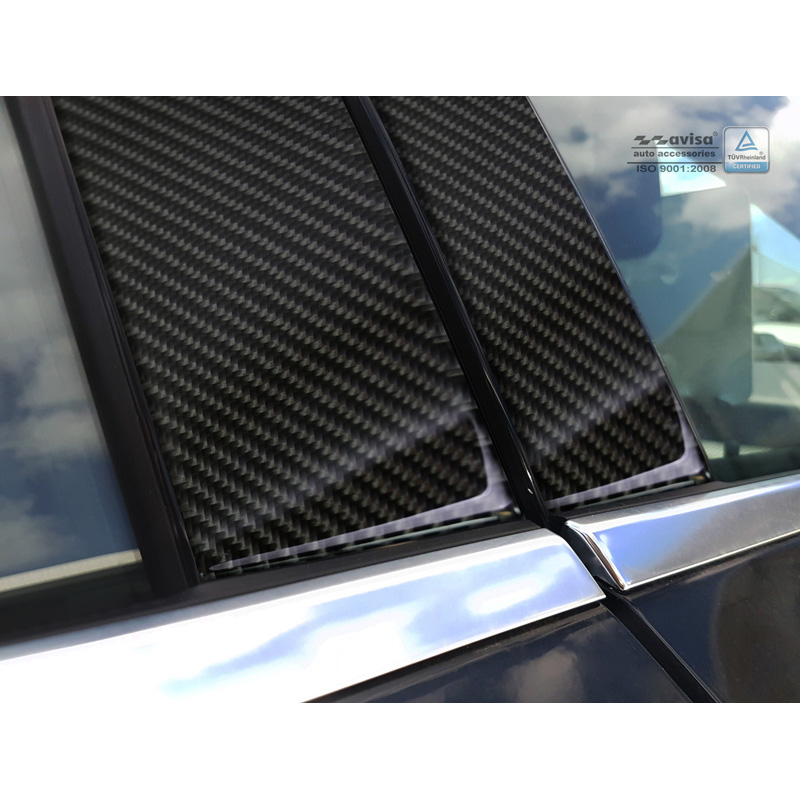 Couvertures de piliers-B sur mesure pour Mercedes-Benz Classe-A W176 2015- Noir Carbone