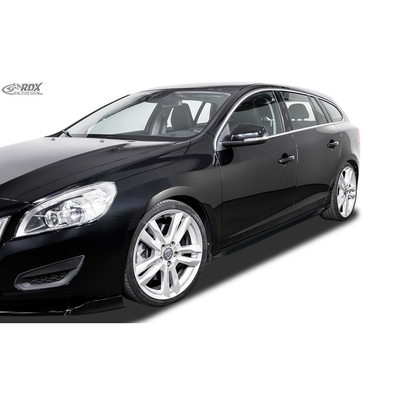 Jupes latérales 'Slim' sur mesure pour Volvo V60/S60 2010-2013 (ABS noir luisant)