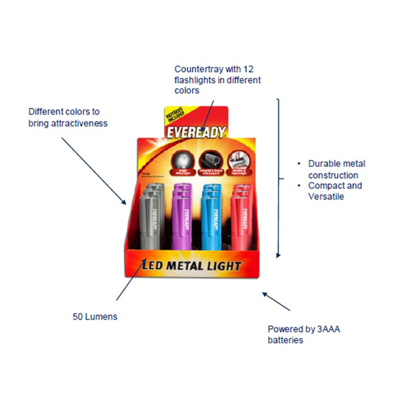 Energizer Eveready Display Lampe de poche 3AAA 12-pièces