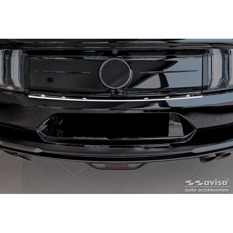 Protection de seuil arrière inox sur mesure pour Ford Mustang VI Coupé 2015-2017 & FL 2017- incl. GT 'Ribs'
