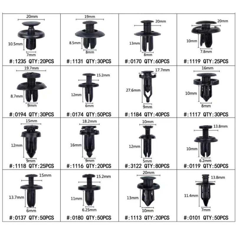 Boîte d'assortiment de clips automotive - 630 pièces assorti + Outil de montage