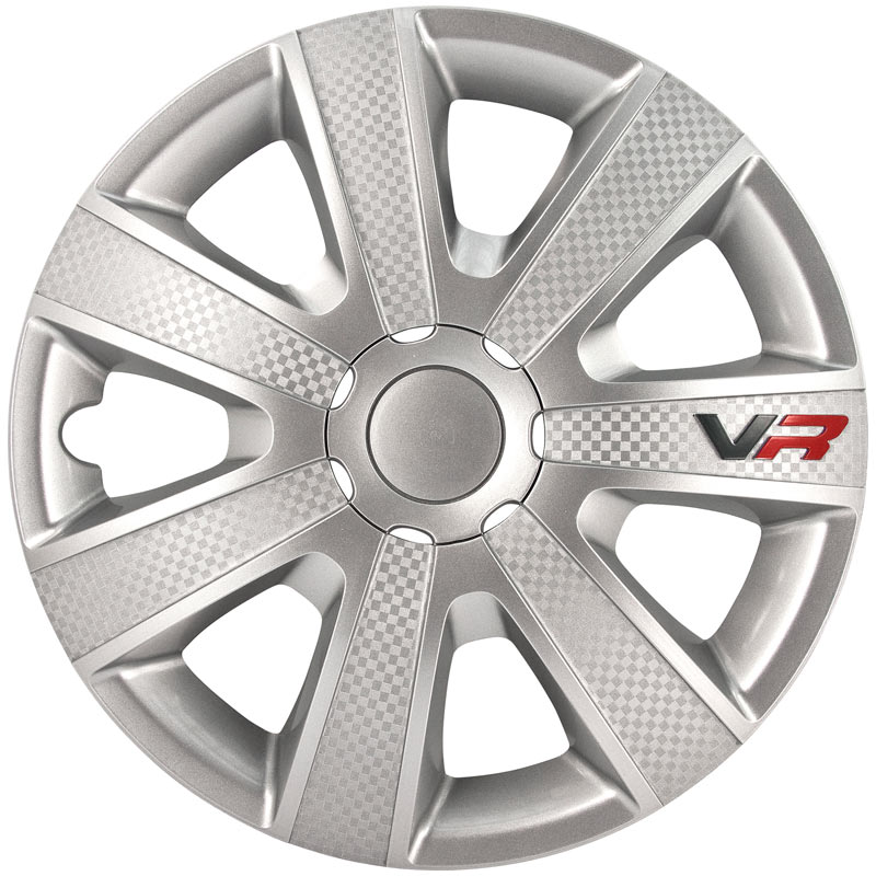 Jeu d'enjoliveurs VR 16-inch argent/look-carboné/logo