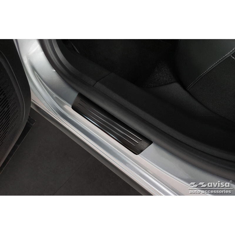 Seuils de portes inox noir sur mesure pour Citroën C4 III 2020- & C4 X 2022- 'Special Edition' - 4-pièces