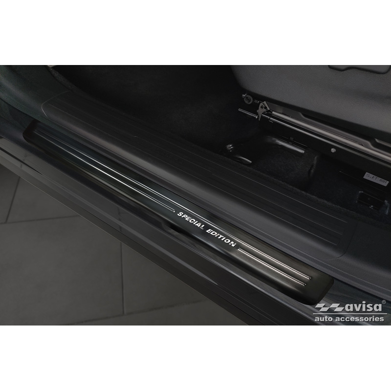 Seuils de portes inoxydable noir sur mesure pour Subaru Forester (SK) 2018-2024 - 'Special Edition' - 4-pièces