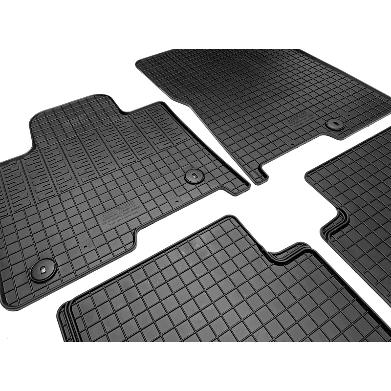 Set tapis de caoutchouc sur mesure pour Kia Sorento IV (MQ4) Hybrid 2020- (4-pièces + points de fixage)