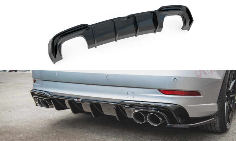Diffuser Audi S3 Sedan 8V Facelift Glanzend zwart