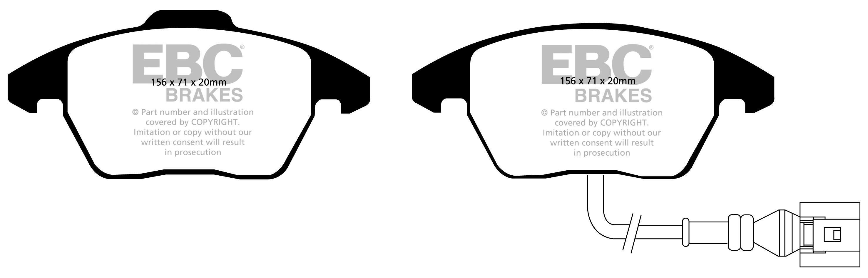 EBC Brakes VW Jetta III 1.6 TD 2010-.. Remblokken voorzijde gree