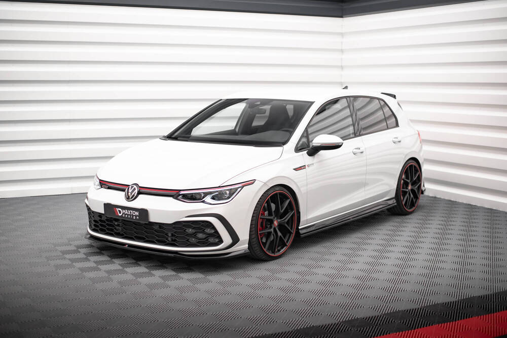 Voorspoiler V.7 Volkswagen Golf 8 GTI Glans Zwart