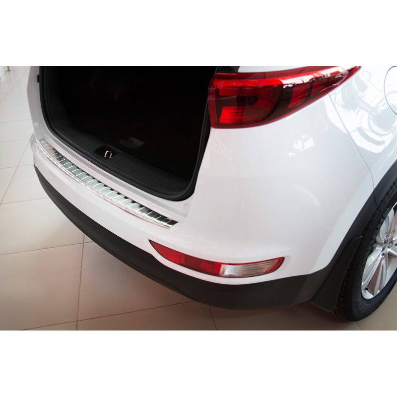 Protection de seuil arrière inox sur mesure pour Kia Sportage IV 2016-2018 'Ribs'