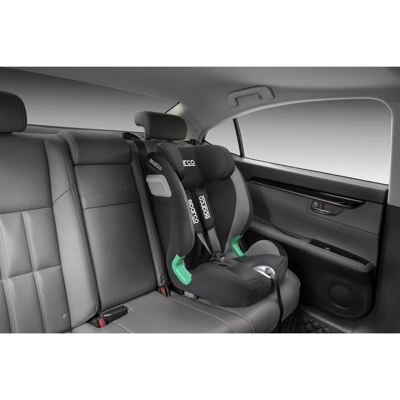 Sparco Siège enfant SK5000I (Isofix) Noir/Gris i-Size 76-150cm (ECE-R129/03)