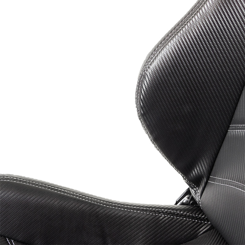 Siège baquet 'Type Z' - Noir Look-Carboné - Dossier réglable - incl. glissières