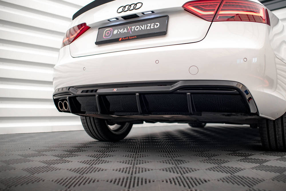 Diffuser passend voor Audi A5 Coupe 8T Facelift  2011 - 2016  Maxton Glans Zwart