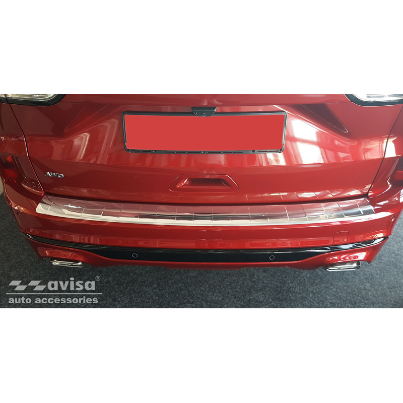 Protection de seuil arrière inox sur mesure pour Ford Kuga III ST-Line/Vignale/Hybrid ST-Line 2019-2024 & FL 2024- 'Ribs'