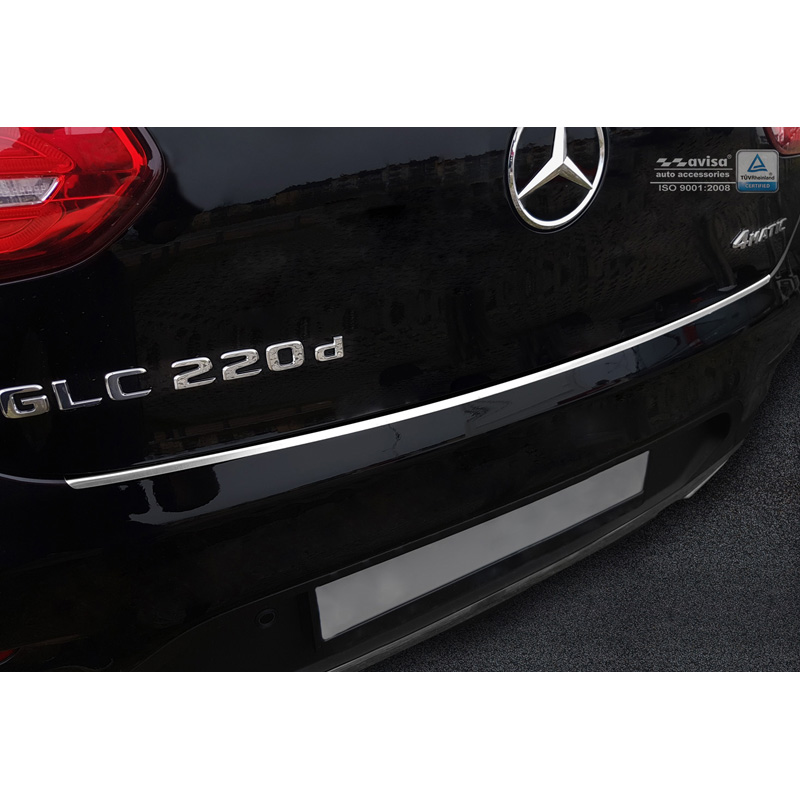 Protection de seuil arrière inox sur mesure pour Mercedes GLC Coupe 2016-2022  'Ribs'