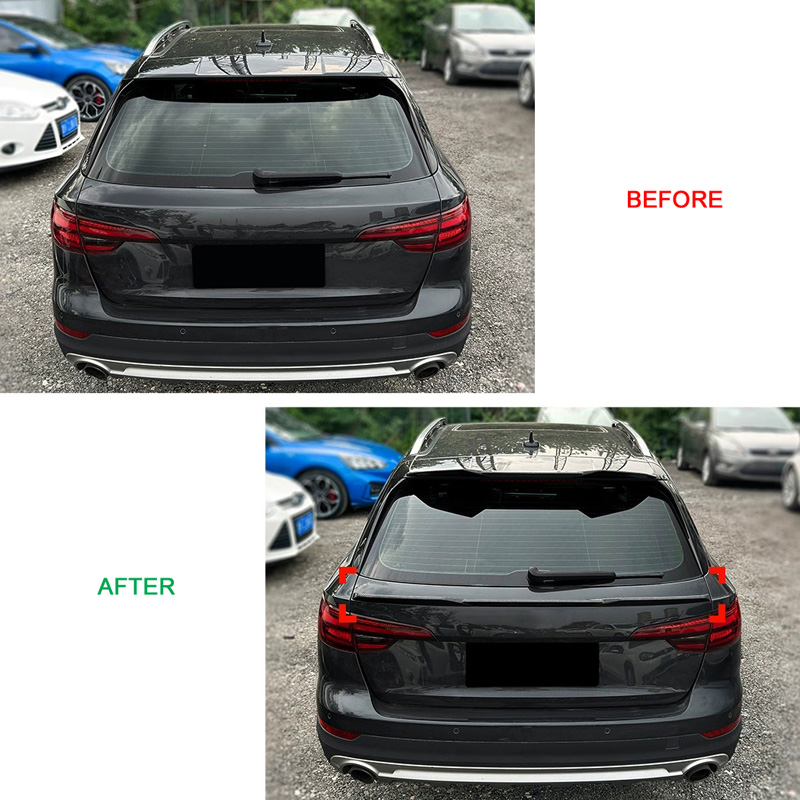 Aileron arrière inférieur sur mesure pour Audi A4 (B9) Avant Facelift 2019-2024 (ABS Noir Luisant)