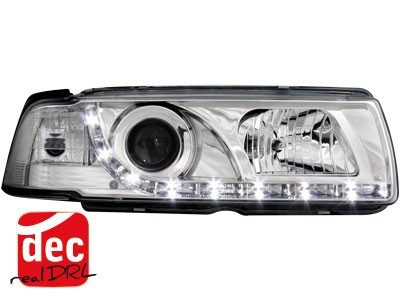 Headlights BMW E36 Sedan Devil Eyes Dlite LED Chrome