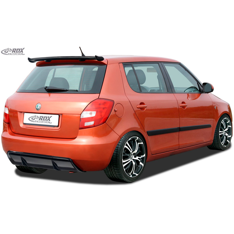 Jupe arrière 'Diffuseur' sur mesure pour Skoda Fabia II HB (5J) 2007-2014 (ABS noir luisant)