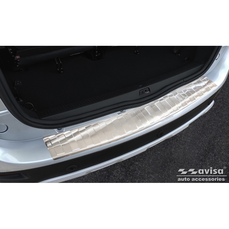 Protection de seuil arrière inox sur mesure pour Dacia Lodgy 2012-2017 & FL 2017- 'Ribs'