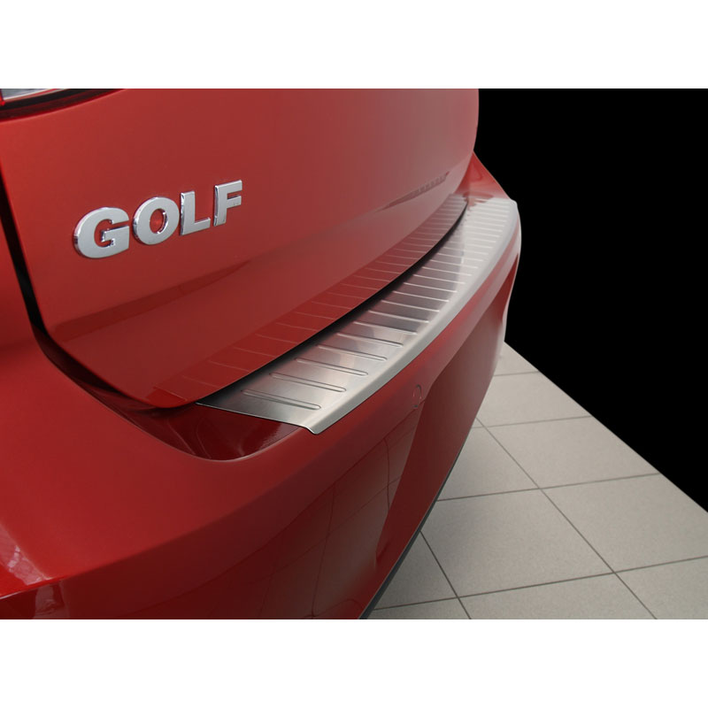 Protection de seuil arrière inox sur mesure pour Volkswagen Golf VII 3/5 portes 2012-2017 & FL 2017-2019 'Ribs'