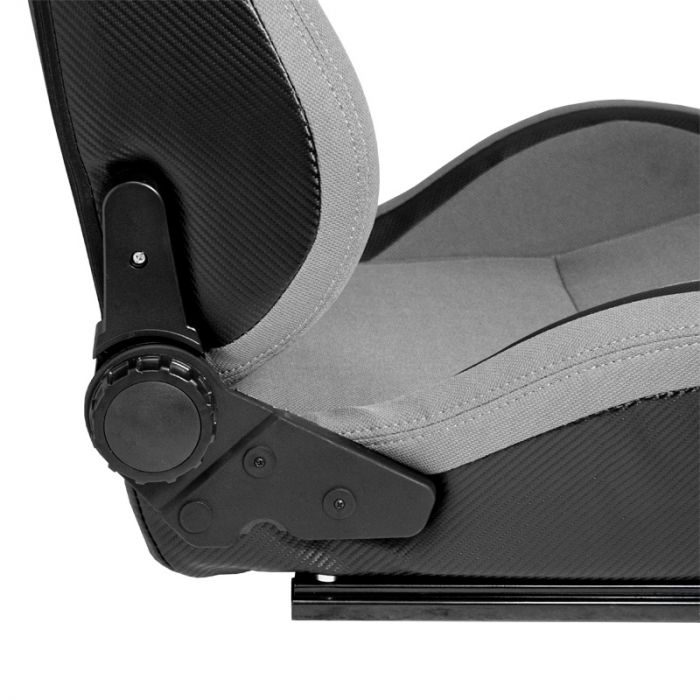 Siège baquet 'MS' - Noir/Gris - Dossier réglable - incl. glissières