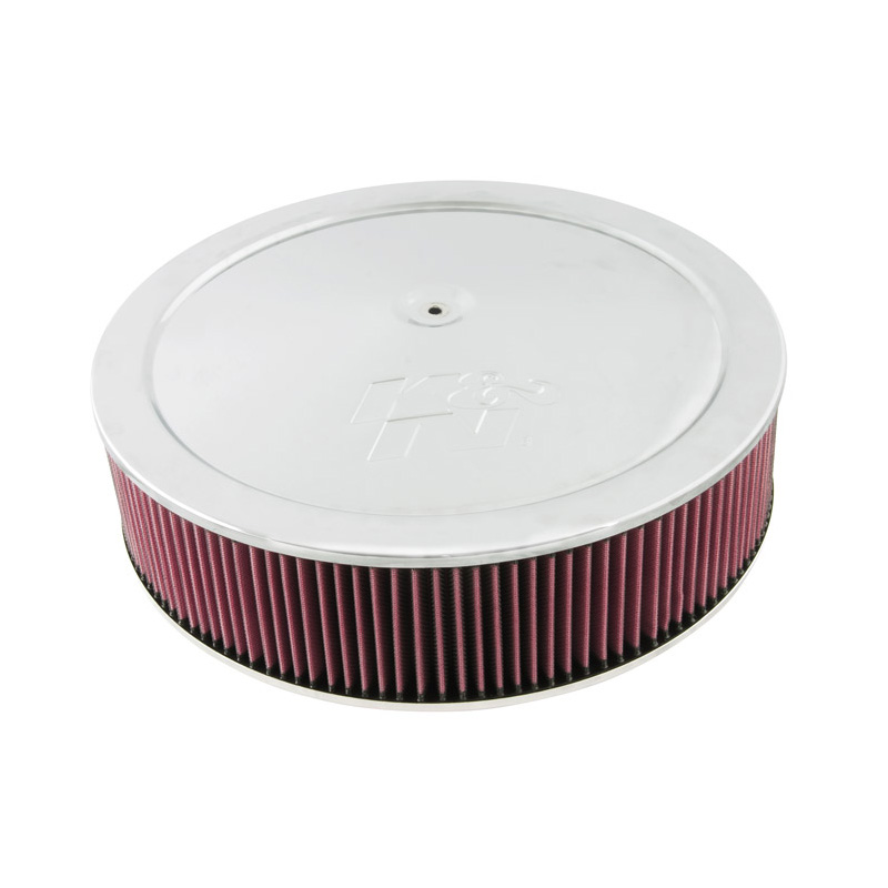 K&N Filtre à Air rond - 186mm raccord, 406mm diamètre, 103mm hauteur, 25mm drop base (60-1641)