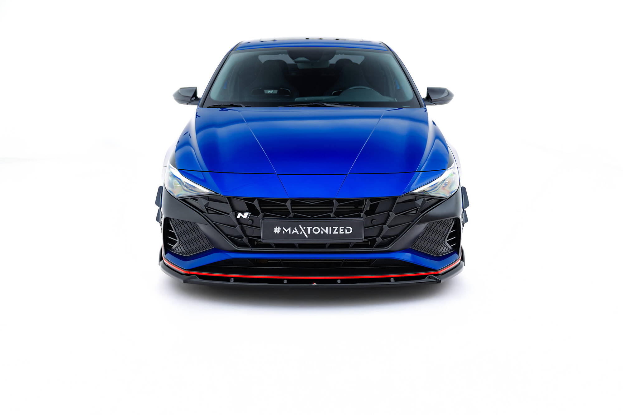 Voorspoiler V.2 Hyundai Elantra N MK7 Maxton Glanzend zwart