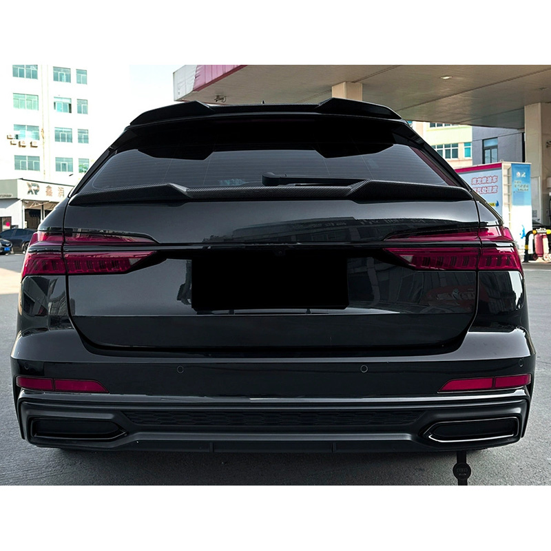 Aileron arrière inférieur sur mesure pour Audi A6 (C8) Avant 2018-2024 (ABS Noir Luisant)