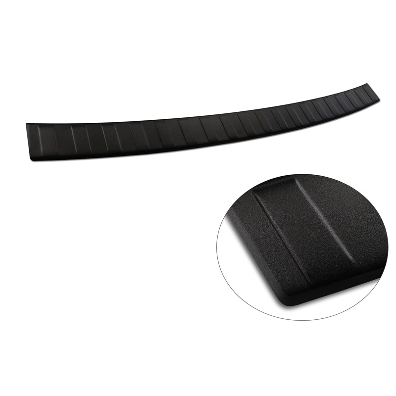 Protection de seuil arrière inox noir mat sur mesure pour Mercedes GLC 5-portes 2015-2019 & FL 2019- 'Ribs'