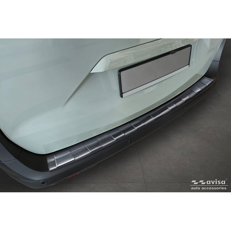 Protection de seuil arrière inox noir sur mesure pour Ford Tourneo Courier II / Transit Courier II 2023- 'Ribs'
