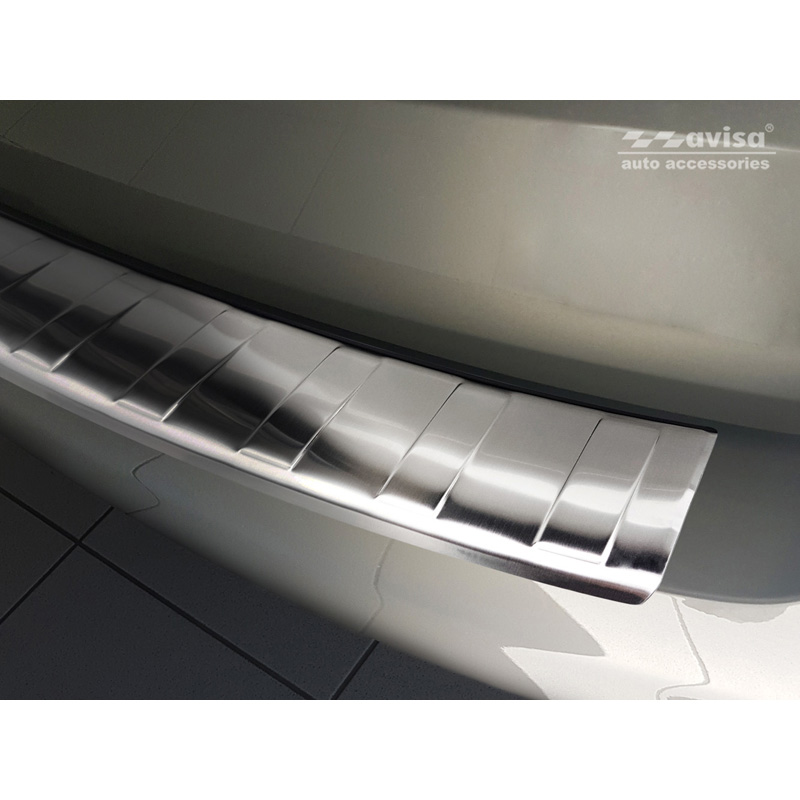 Protection de seuil arrière inox sur mesure pour Skoda Fabia III Combi Facelift 2018- 'Ribs'