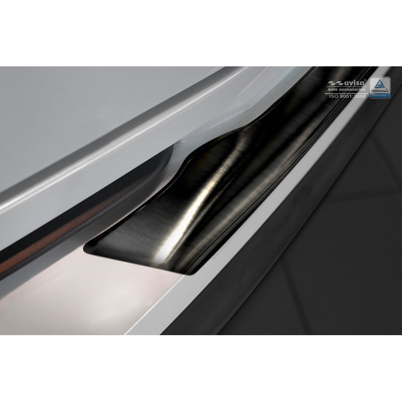 Protection de seuil arrière inox noir sur mesure pour Toyota C-HR 2016-2019 & Facelift 2019-2023