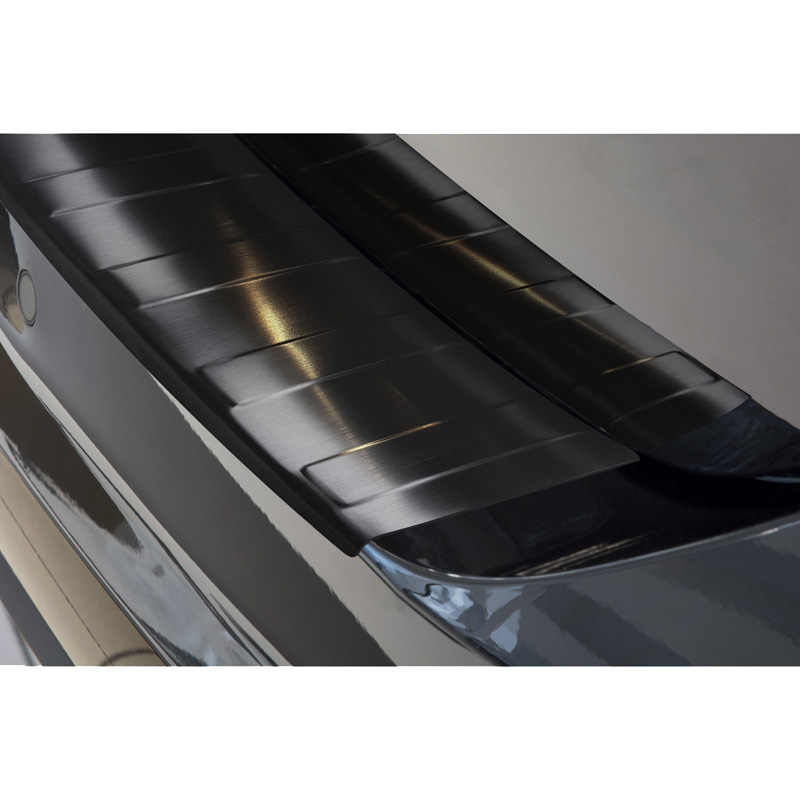 Protection de seuil arrière inox noir sur mesure pour Volkswagen Touran III 2015- incl. R-Line 'Ribs'