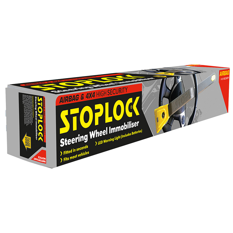 Stoplock Airbag - Antivol Bloque-Volant pour airbag et 4x4 avec LED