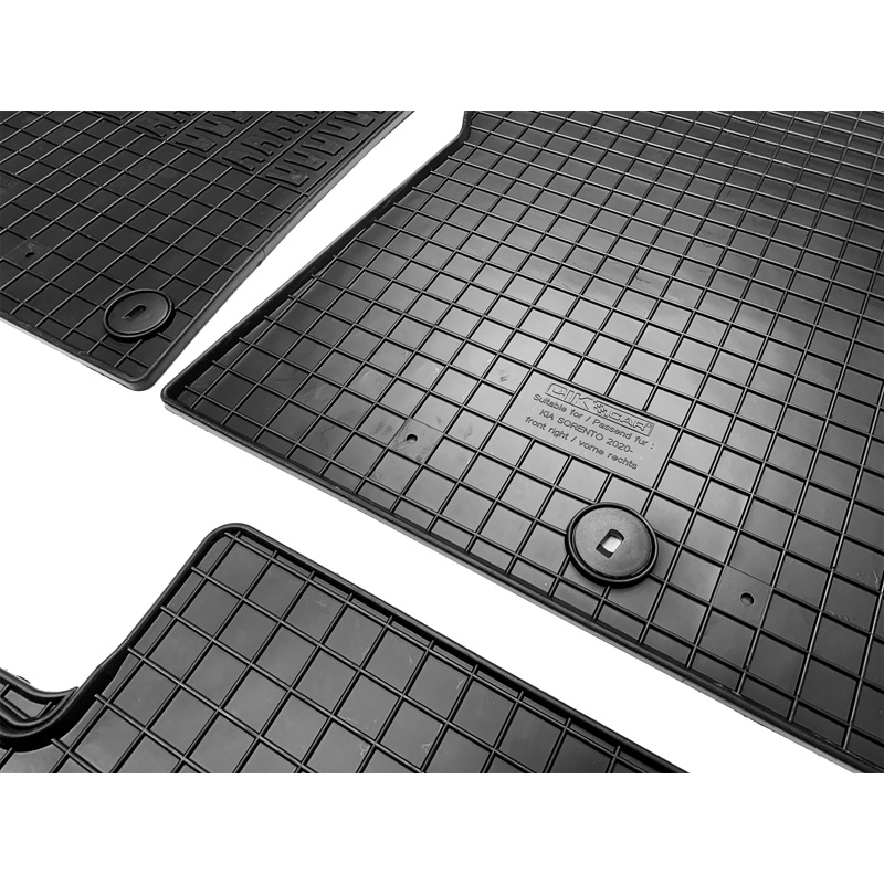 Set tapis de caoutchouc sur mesure pour Kia Sorento IV (MQ4) 2020- excl. Hybrid (4-pièces + points de fixage)