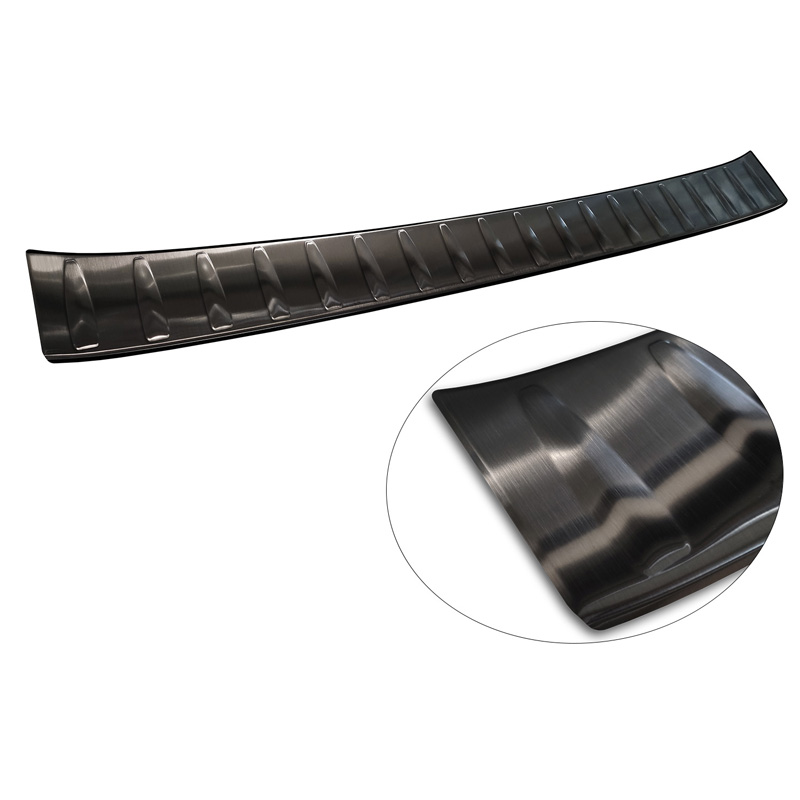 Protection de seuil arrière inox noir sur mesure pour Volkswagen ID.Buzz + Cargo 2022- 'Ribs'