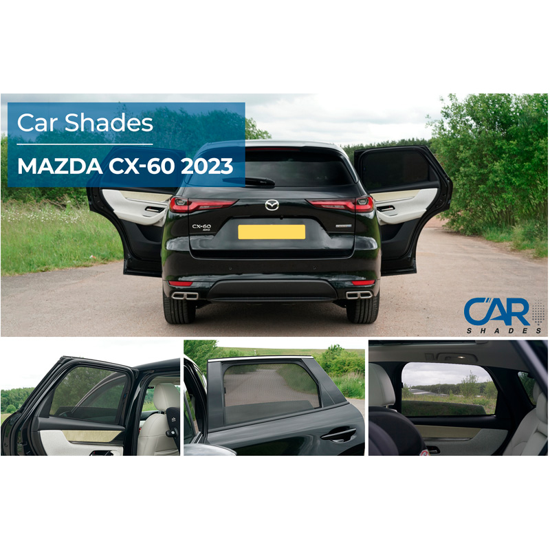 Set de Car Shades (portes arrières) sur mesure pour Mazda CX-60 (KH) 2022- (2-pièces)