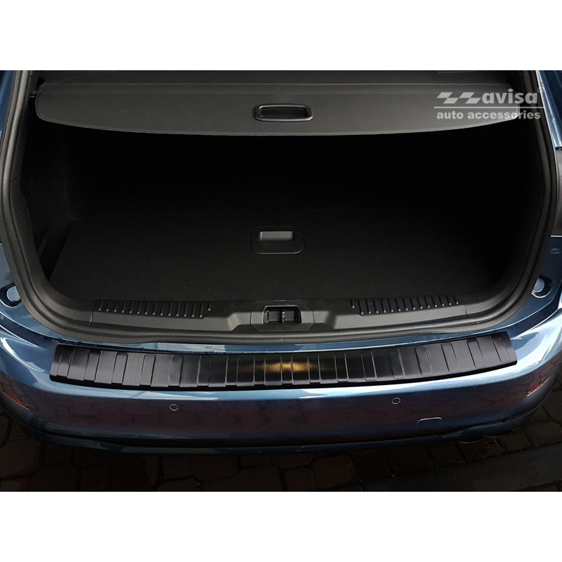 Protection de seuil arrière inox noir sur mesure pour Ford Focus IV Kombi 2018- 'Ribs'