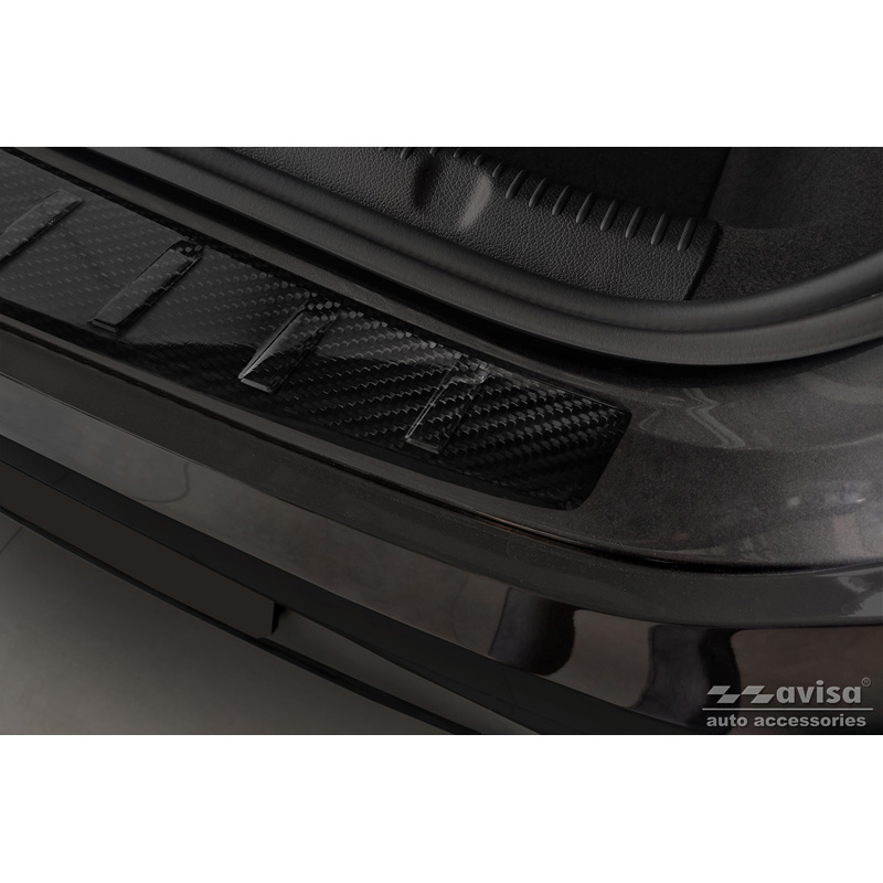 Protection de seuil arrière carboné 3D sur mesure pour Mercedes EQE (V295) 2022- 'Ribs'