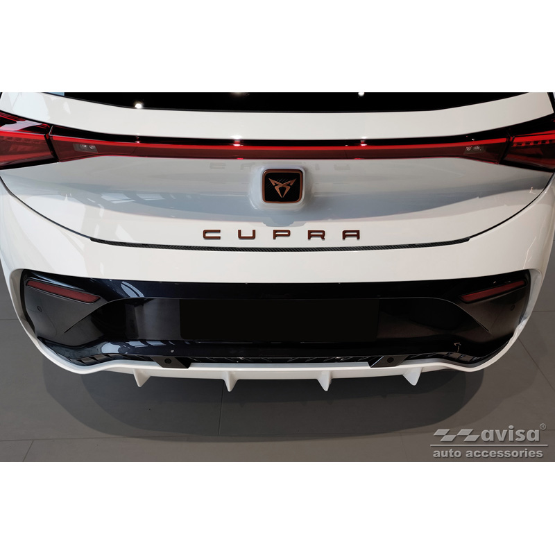 Protection de seuil arrière carboné 3D sur mesure pour Cupra Born 2021- 'Ribs'