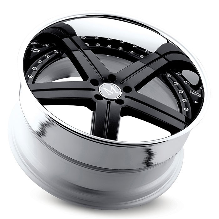 Velgen Mandrus Stuttgart 20x10 5x112 ET54 Glanzend Zwart + Chrom