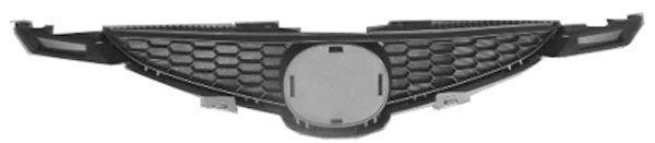 Radiator Grill MAZDA 2 07-10 ZWART
