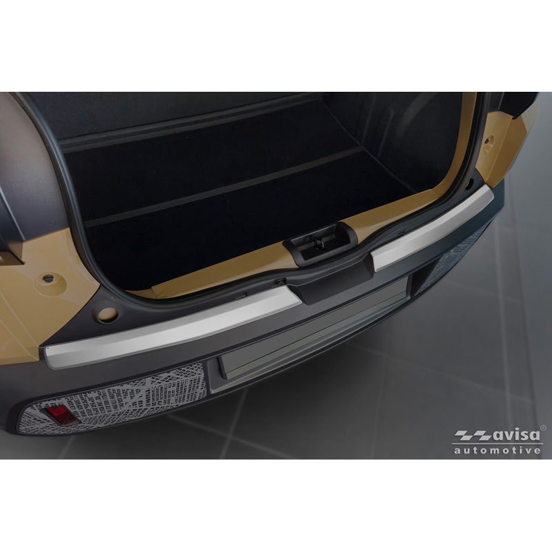 Avisa Protection de Seuil de Coffre Acier Inox sur mesure pour Dacia Spring Facelift 2024- - Argent Mat - 2 pièces