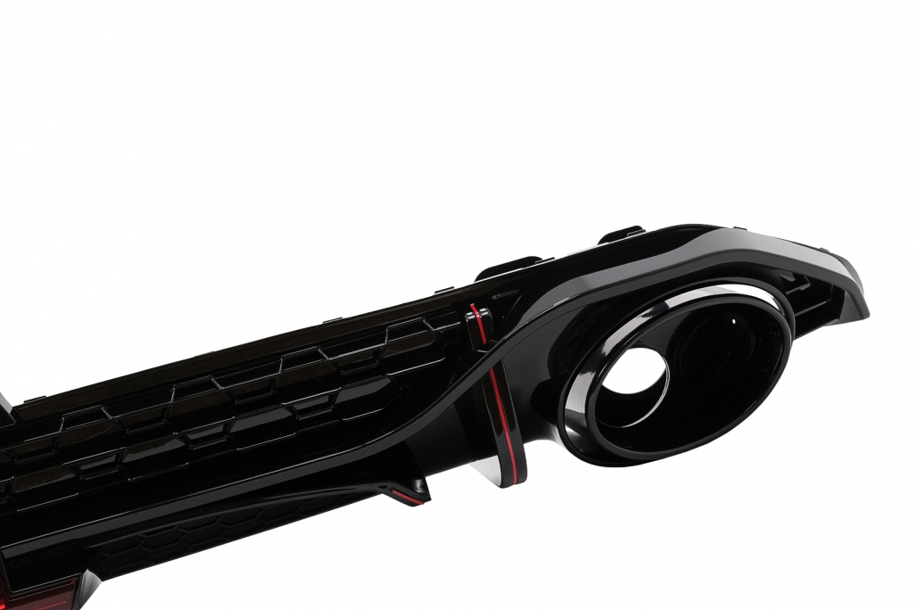 Diffuser passend voor Audi S3 Sedan 8Y RS-Look Zwart met sierstukken