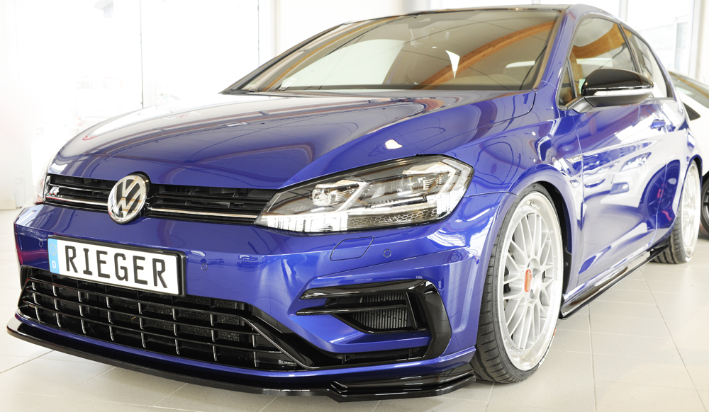 Voorspoiler Rieger Glossy black VW Golf 7.5 R / R-line 2017-