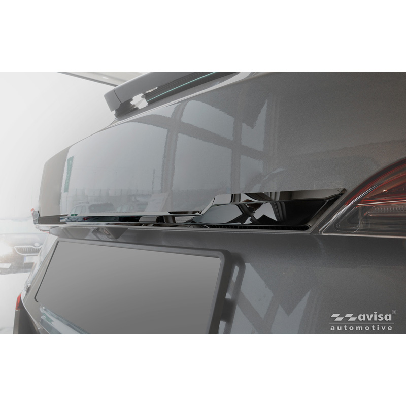 Avisa Moulure de hayon en Inox Noir Chrome sur mesure pour Skoda Kamiq (NW4) 2019-2024 & Facelift 2024-