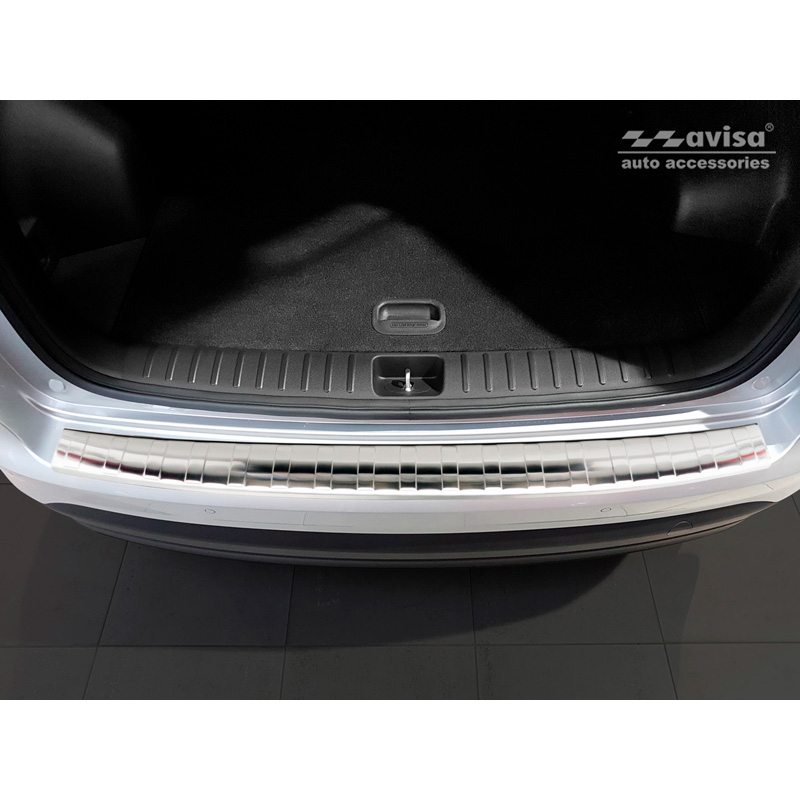 Protection de seuil arrière inox sur mesure pour Hyundai Tucson FL 2018- 'Ribs'